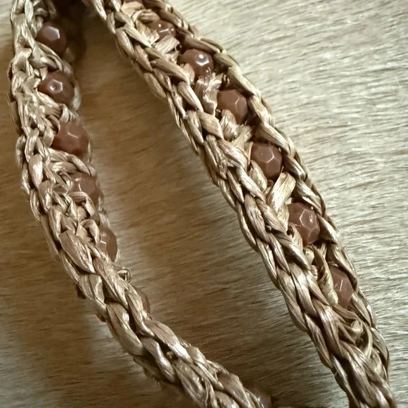 Magid Brown Beaded Woven Wristlet - Picture 5 of 7